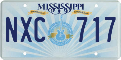 MS license plate NXC717