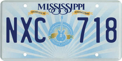 MS license plate NXC718