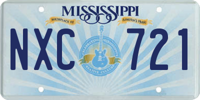 MS license plate NXC721