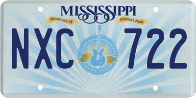 MS license plate NXC722