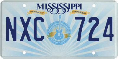 MS license plate NXC724