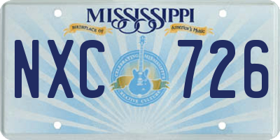 MS license plate NXC726