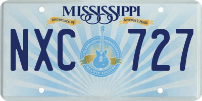 MS license plate NXC727