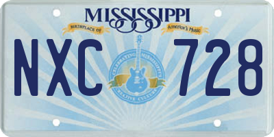 MS license plate NXC728