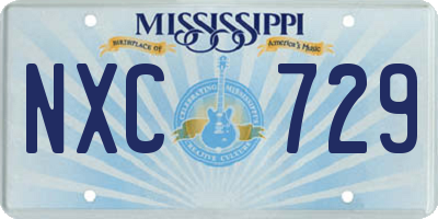 MS license plate NXC729