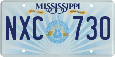 MS license plate NXC730