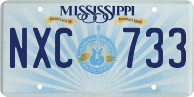 MS license plate NXC733