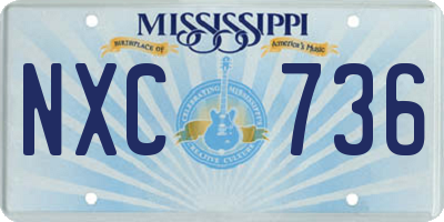 MS license plate NXC736