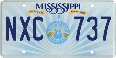 MS license plate NXC737