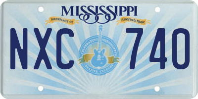 MS license plate NXC740