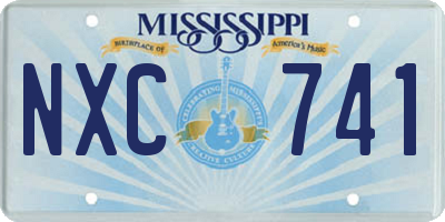 MS license plate NXC741