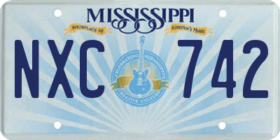 MS license plate NXC742