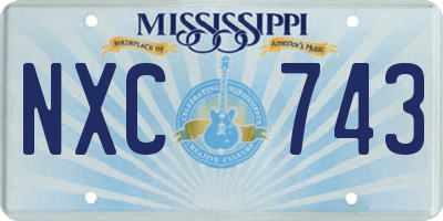 MS license plate NXC743