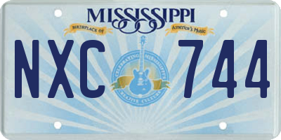 MS license plate NXC744