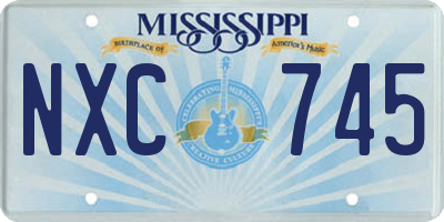 MS license plate NXC745