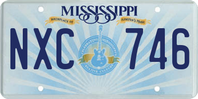 MS license plate NXC746