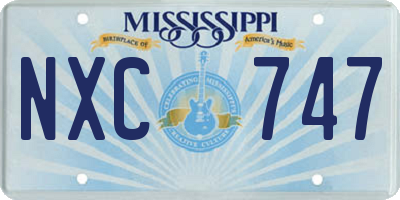 MS license plate NXC747