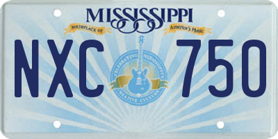 MS license plate NXC750