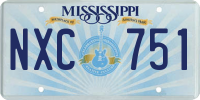 MS license plate NXC751