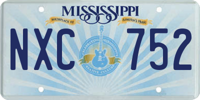 MS license plate NXC752
