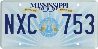 MS license plate NXC753