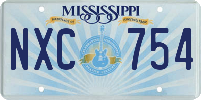 MS license plate NXC754