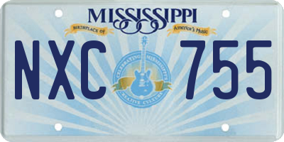 MS license plate NXC755