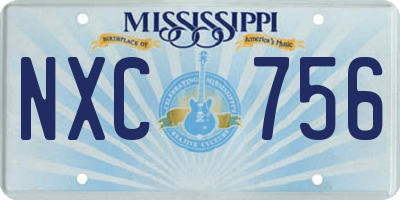 MS license plate NXC756