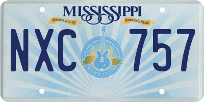 MS license plate NXC757