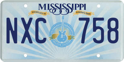 MS license plate NXC758