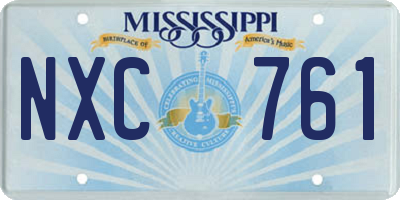 MS license plate NXC761