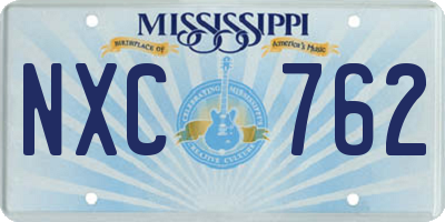 MS license plate NXC762