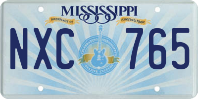 MS license plate NXC765