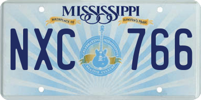 MS license plate NXC766