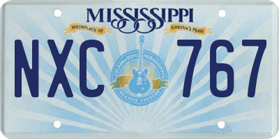 MS license plate NXC767