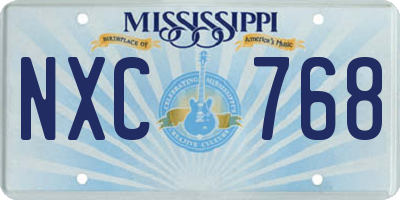 MS license plate NXC768