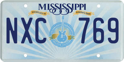 MS license plate NXC769