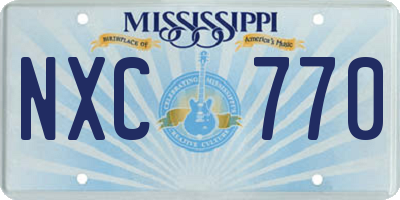 MS license plate NXC770