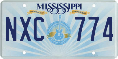 MS license plate NXC774