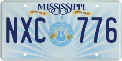 MS license plate NXC776