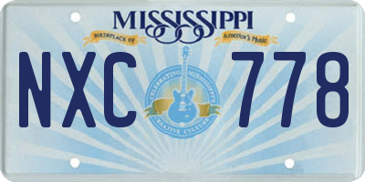 MS license plate NXC778