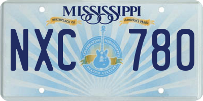 MS license plate NXC780