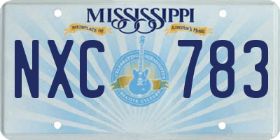MS license plate NXC783