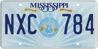 MS license plate NXC784