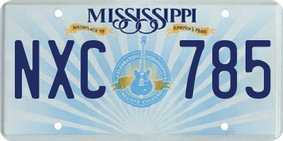 MS license plate NXC785