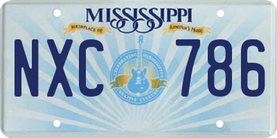 MS license plate NXC786
