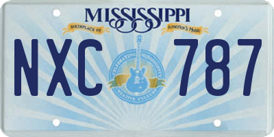 MS license plate NXC787