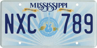 MS license plate NXC789