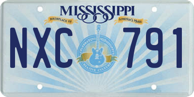 MS license plate NXC791