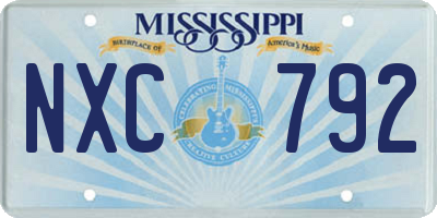 MS license plate NXC792